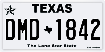 TX license plate DMD1842