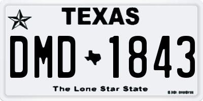 TX license plate DMD1843