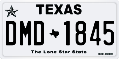 TX license plate DMD1845