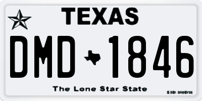 TX license plate DMD1846