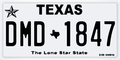 TX license plate DMD1847