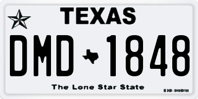 TX license plate DMD1848
