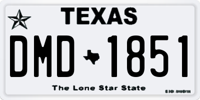 TX license plate DMD1851