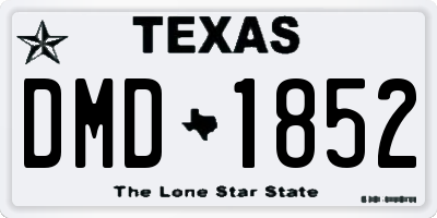 TX license plate DMD1852