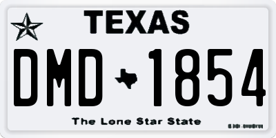 TX license plate DMD1854