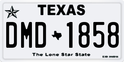 TX license plate DMD1858