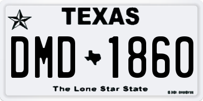 TX license plate DMD1860