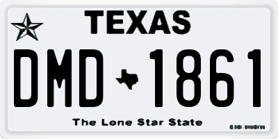 TX license plate DMD1861