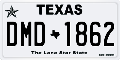 TX license plate DMD1862