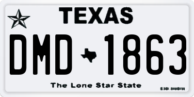 TX license plate DMD1863
