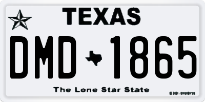 TX license plate DMD1865