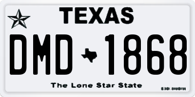 TX license plate DMD1868