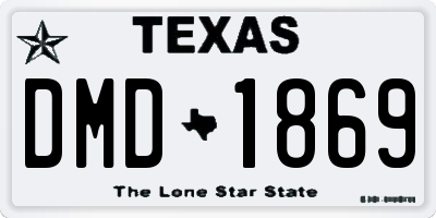 TX license plate DMD1869