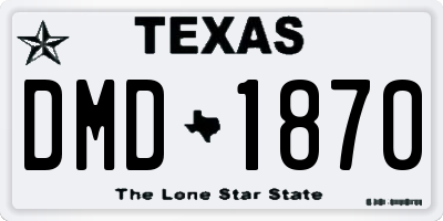 TX license plate DMD1870