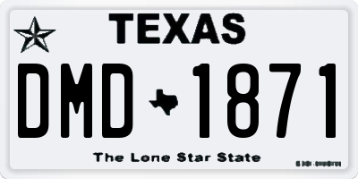 TX license plate DMD1871