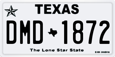 TX license plate DMD1872