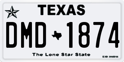 TX license plate DMD1874