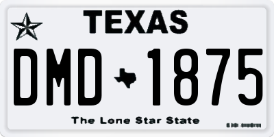 TX license plate DMD1875