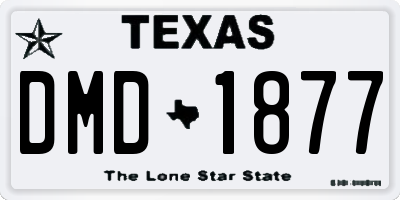 TX license plate DMD1877