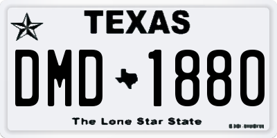 TX license plate DMD1880