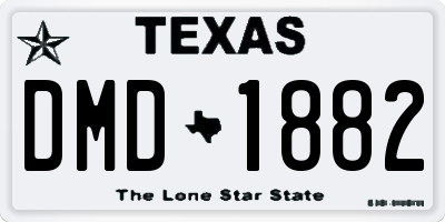TX license plate DMD1882