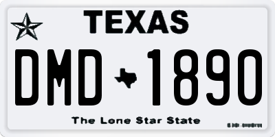 TX license plate DMD1890