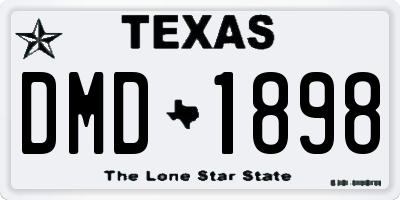 TX license plate DMD1898
