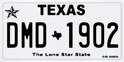 TX license plate DMD1902