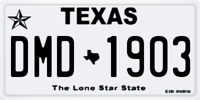 TX license plate DMD1903