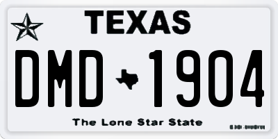 TX license plate DMD1904