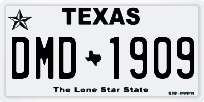 TX license plate DMD1909