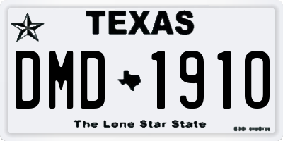 TX license plate DMD1910