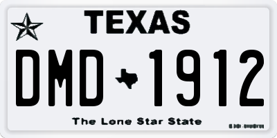 TX license plate DMD1912
