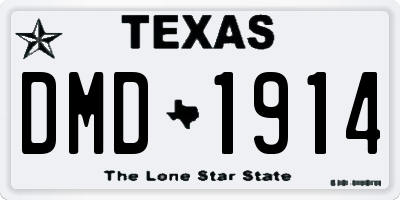 TX license plate DMD1914