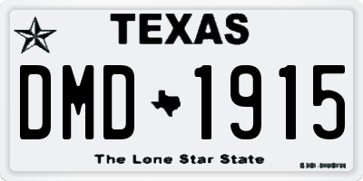 TX license plate DMD1915