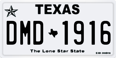 TX license plate DMD1916