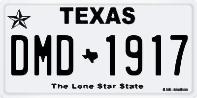 TX license plate DMD1917