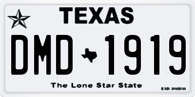TX license plate DMD1919