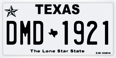 TX license plate DMD1921