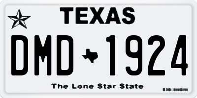 TX license plate DMD1924