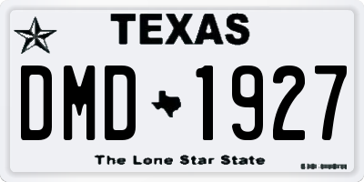 TX license plate DMD1927