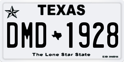 TX license plate DMD1928