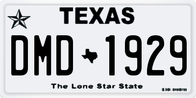 TX license plate DMD1929