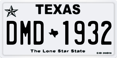 TX license plate DMD1932