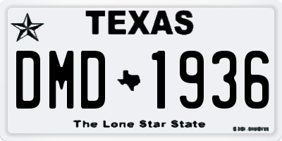 TX license plate DMD1936
