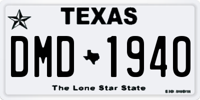 TX license plate DMD1940