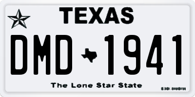 TX license plate DMD1941