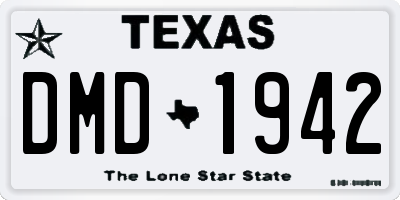 TX license plate DMD1942