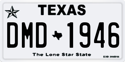 TX license plate DMD1946