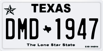 TX license plate DMD1947